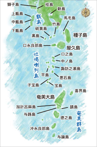 鹿児島県離島マップ